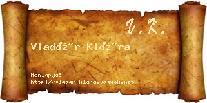 Vladár Klára névjegykártya
