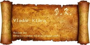 Vladár Klára névjegykártya