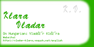 klara vladar business card